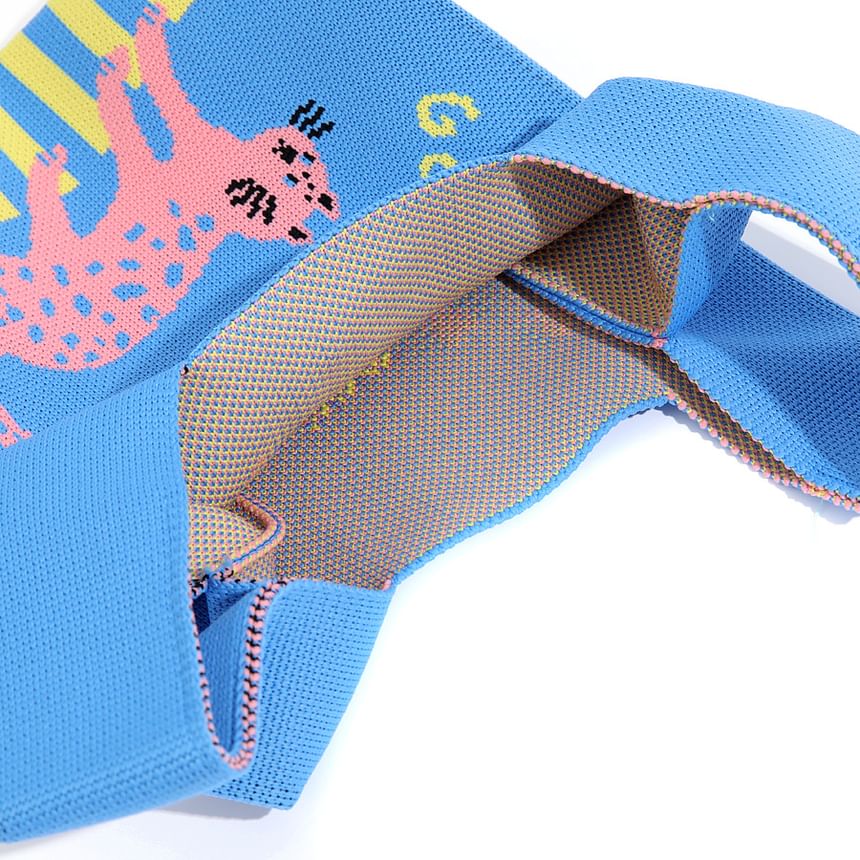 Cartoon Jacquard Knit Tote Bag