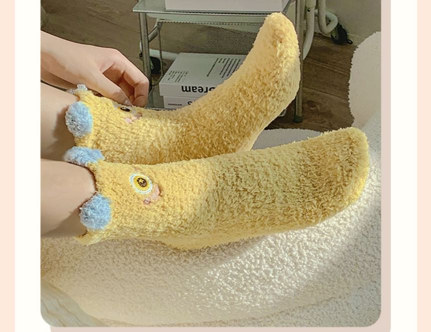 Cartoon Coral Fleece Short Socks / Set