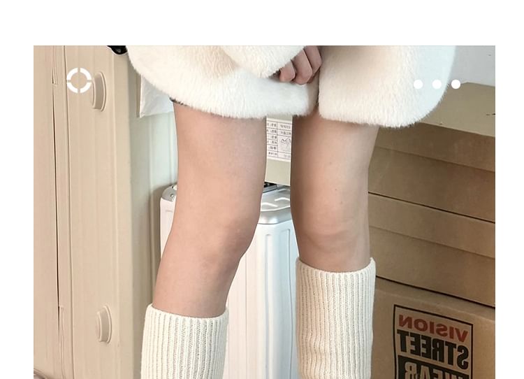 Plain Ribbed Knee Leg Warmers / Set