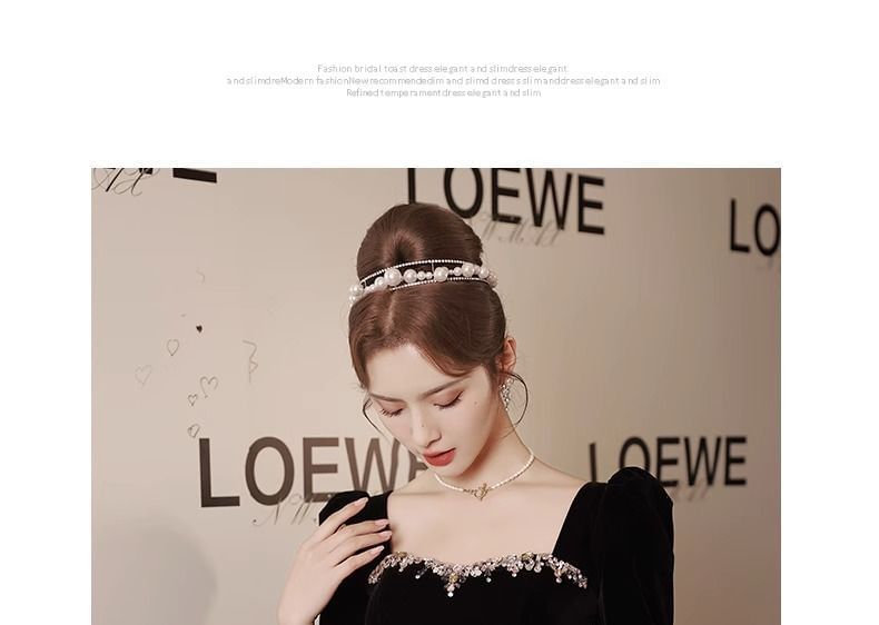 Long-Sleeve Velvet A-Line Evening Gown