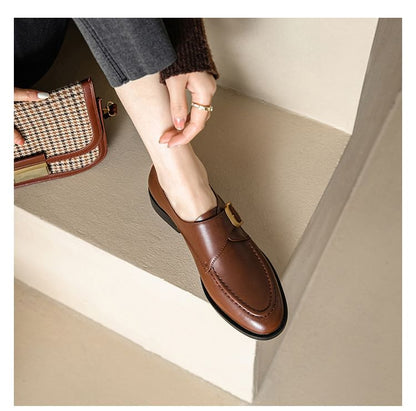 Faux Leather Monk Strap Shoes