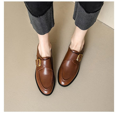 Faux Leather Monk Strap Shoes