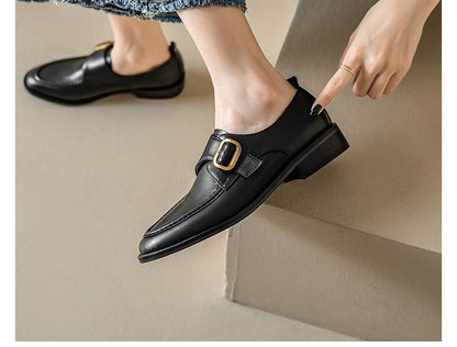 Faux Leather Monk Strap Shoes