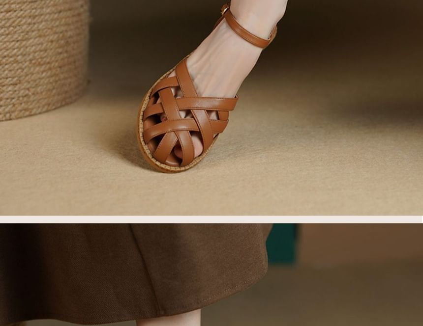 Cutout Low Heel Sandals