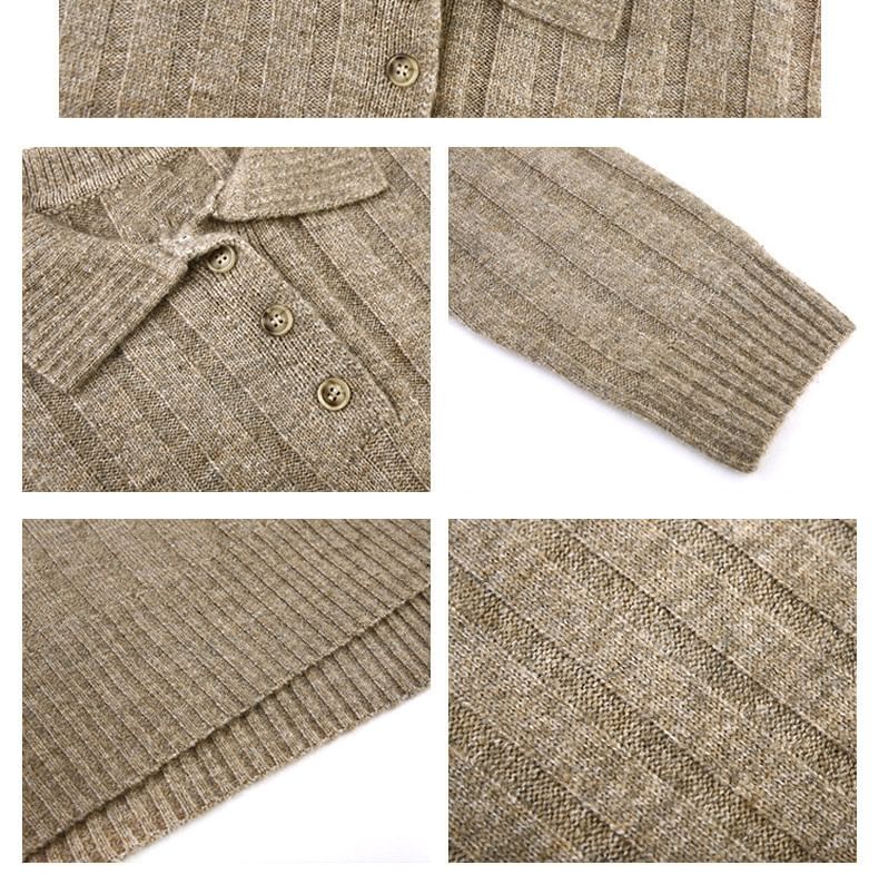 Plain Dress Long-Sleeve Polo-Neck Mini Sweater