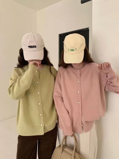 Plain Button-Up Cardigan