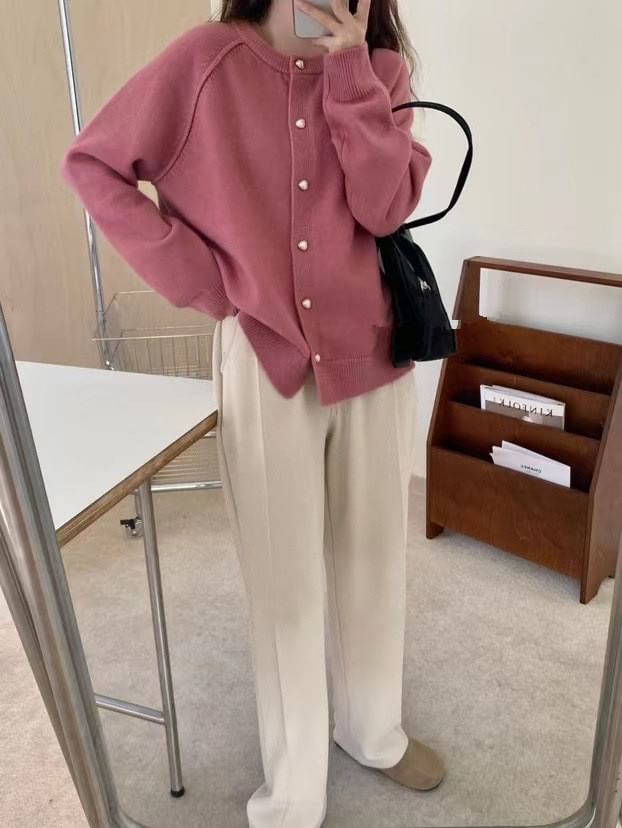 Plain Button-Up Cardigan