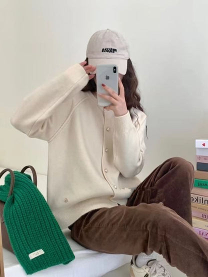 Plain Button-Up Cardigan