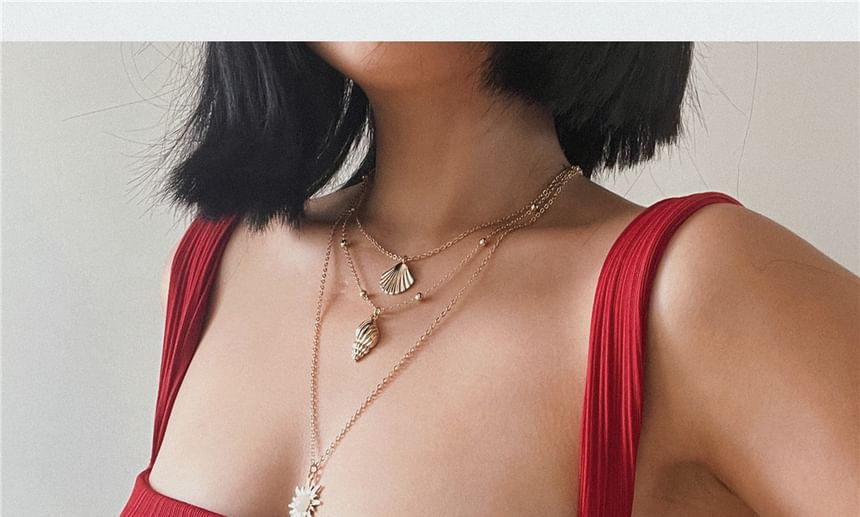 Shoulder Midi Plain Dress Sheath Off