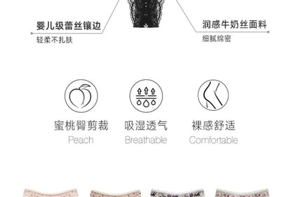 Set: Print Lace Thongs