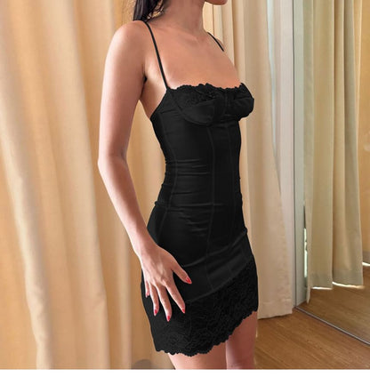Spaghetti Strap Lace Mini Dress