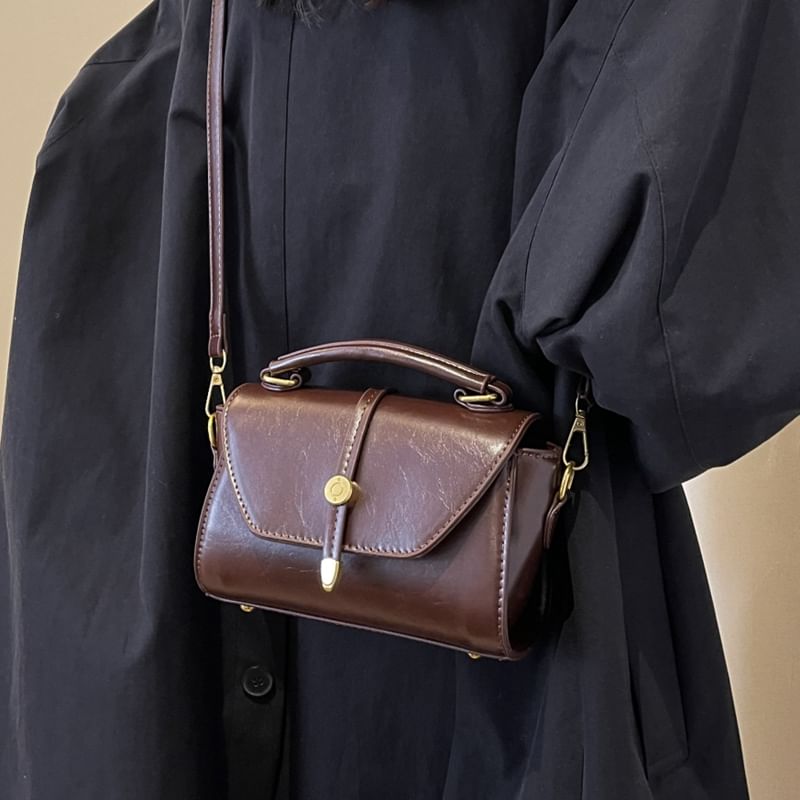 Faux Leather Satchel Bag