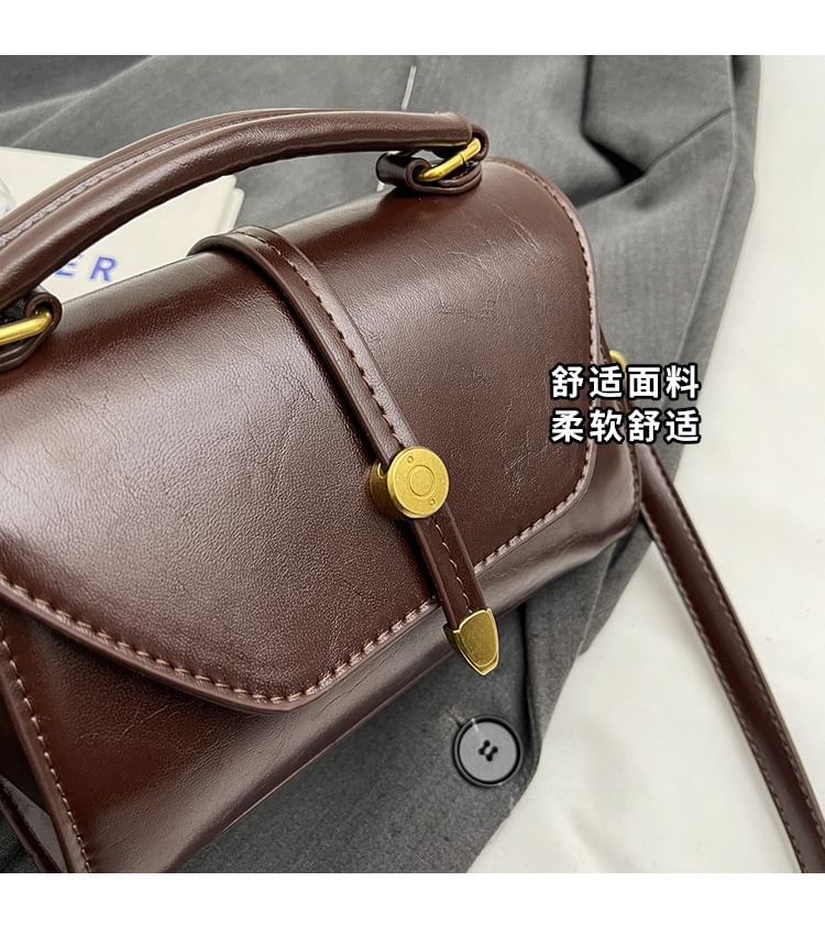 Faux Leather Satchel Bag