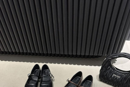 Plain Buckled Faux Leather Mary Jane Flats