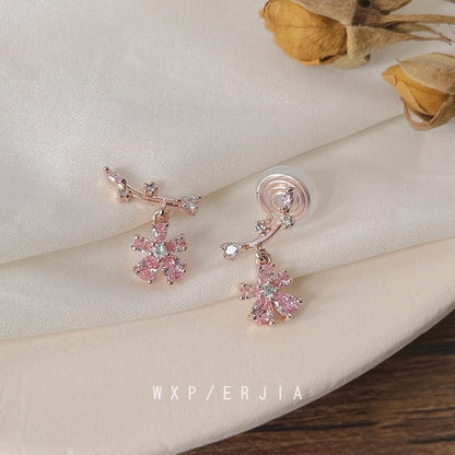 Rhinestone Alloy Floral Ear Cuff