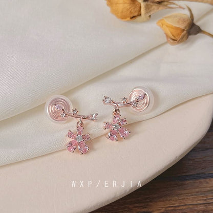 Rhinestone Alloy Floral Ear Cuff
