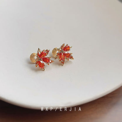 Alloy Ear Rhinestone Cuff Leaf