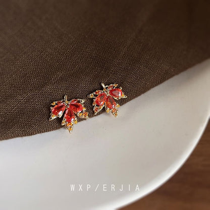 Alloy Ear Rhinestone Cuff Leaf