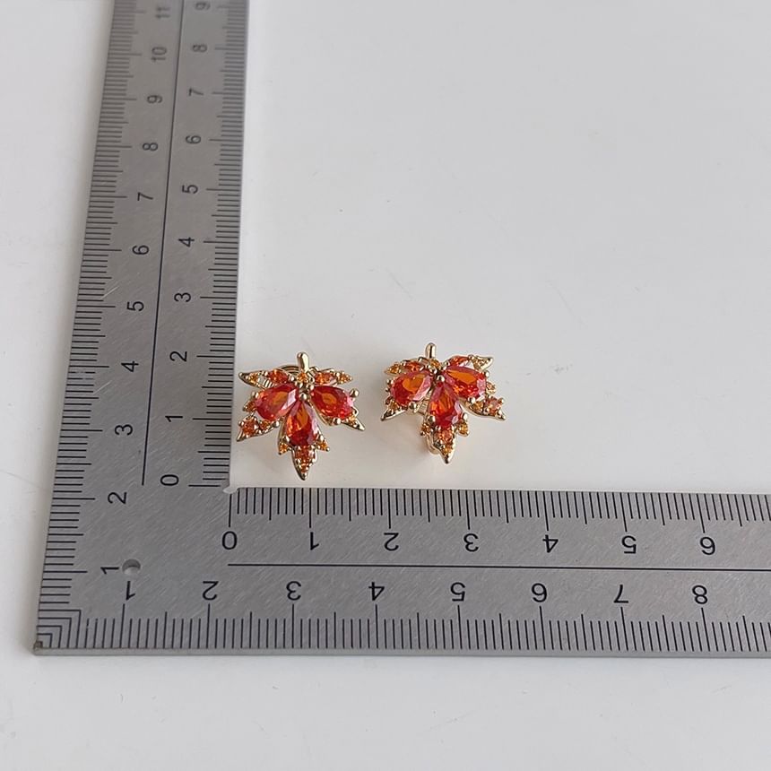 Alloy Ear Rhinestone Cuff Leaf