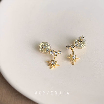 Alloy Star Earring Rhinestone Cuff Drop