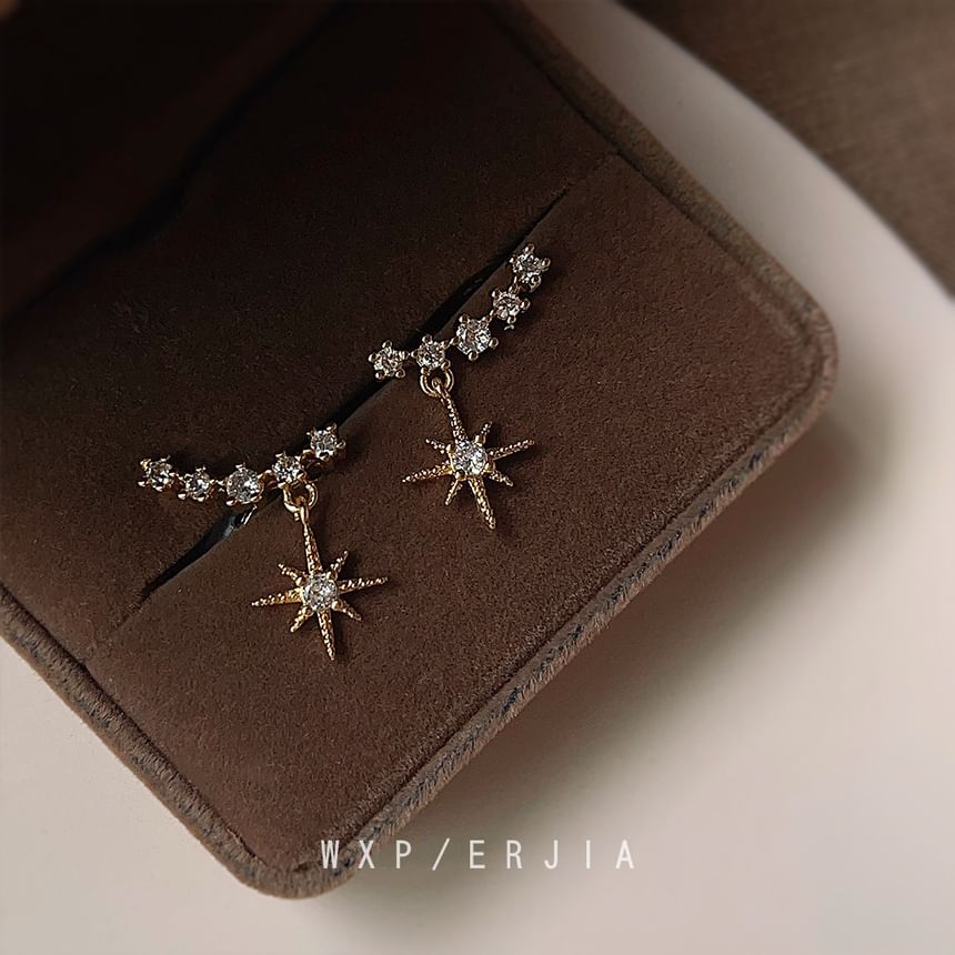 Alloy Star Earring Rhinestone Cuff Drop