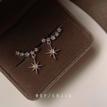 Alloy Star Earring Rhinestone Cuff Drop