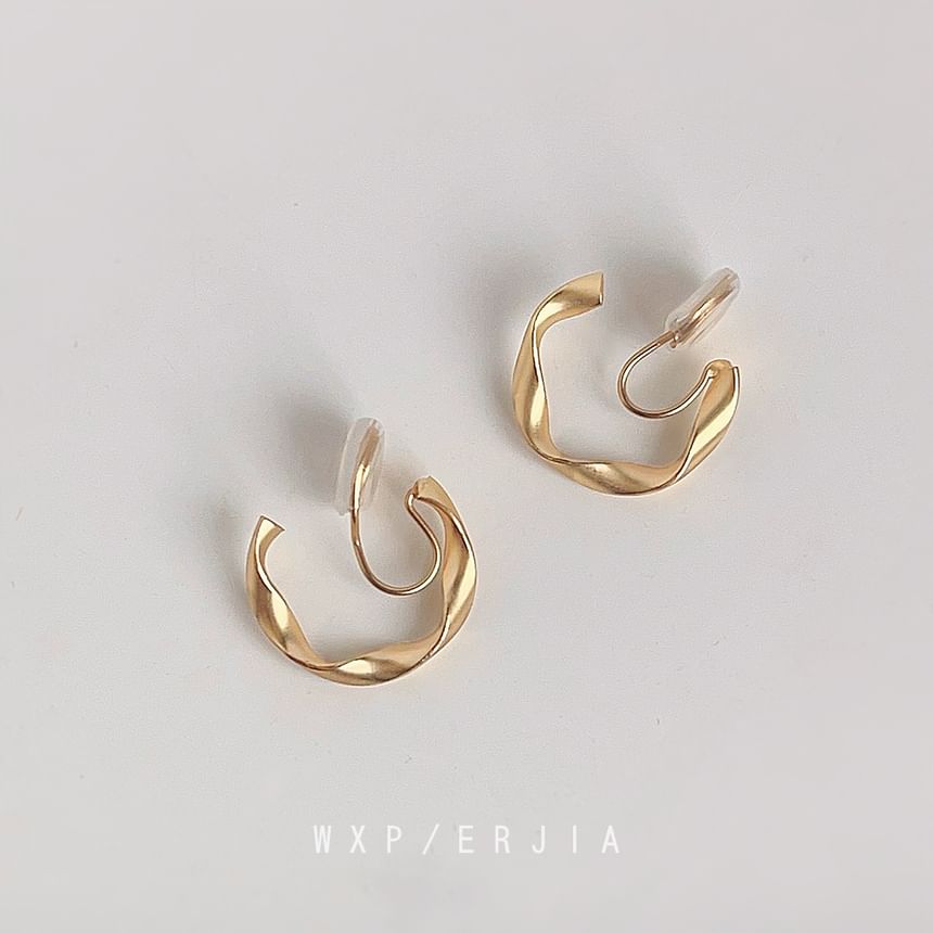 Earring Open Alloy Hoop Twisted Cuff