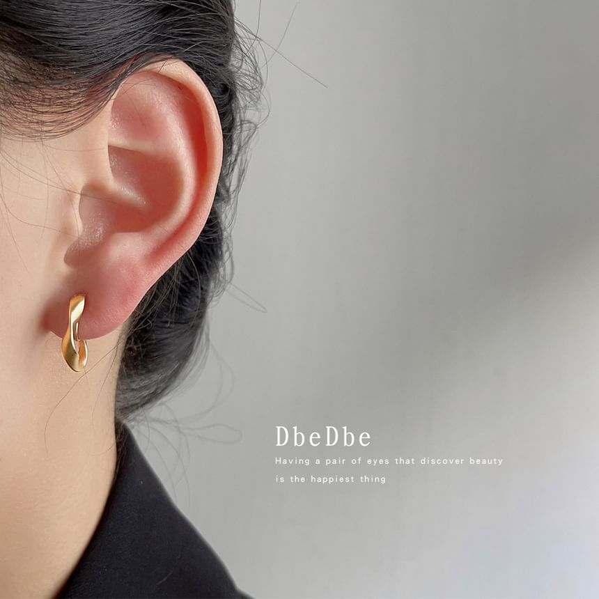 Earring Open Alloy Hoop Twisted Cuff