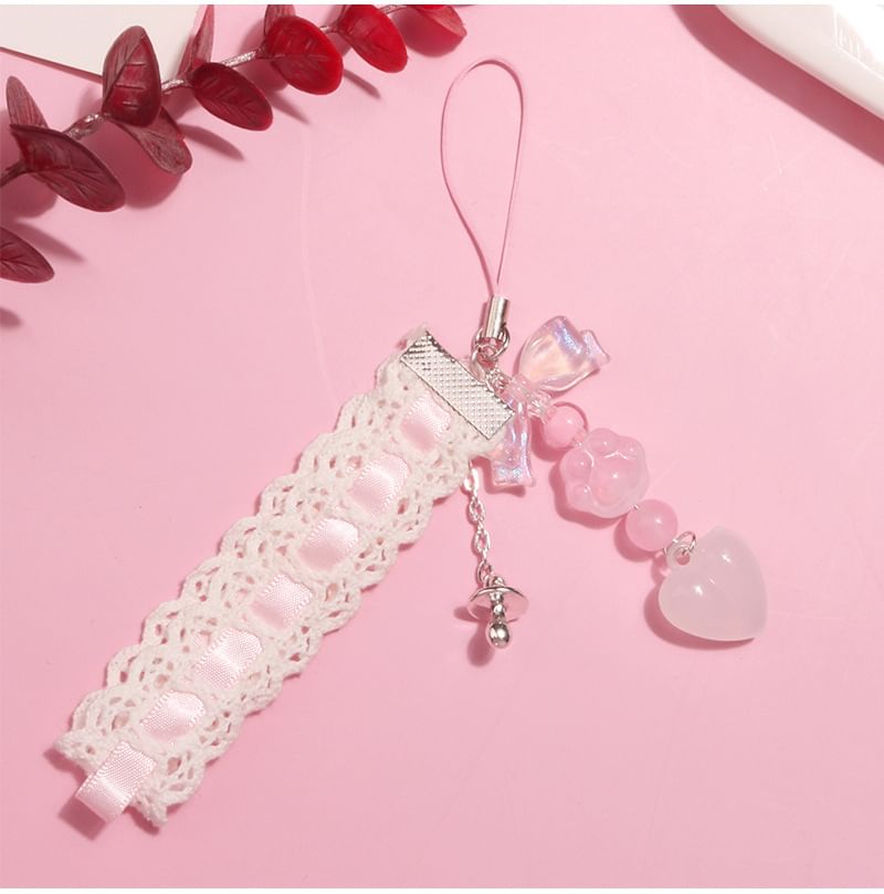 Heart Lace Acrylic Phone Charm (Various Designs)