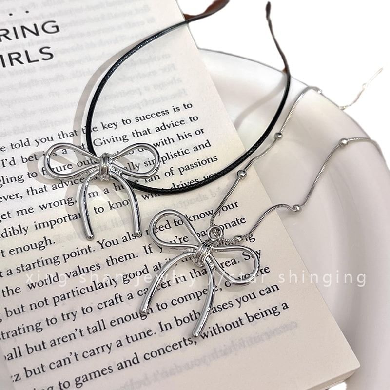 Necklace Bow Cord Pendant
