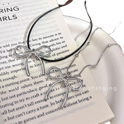 Necklace Bow Cord Pendant