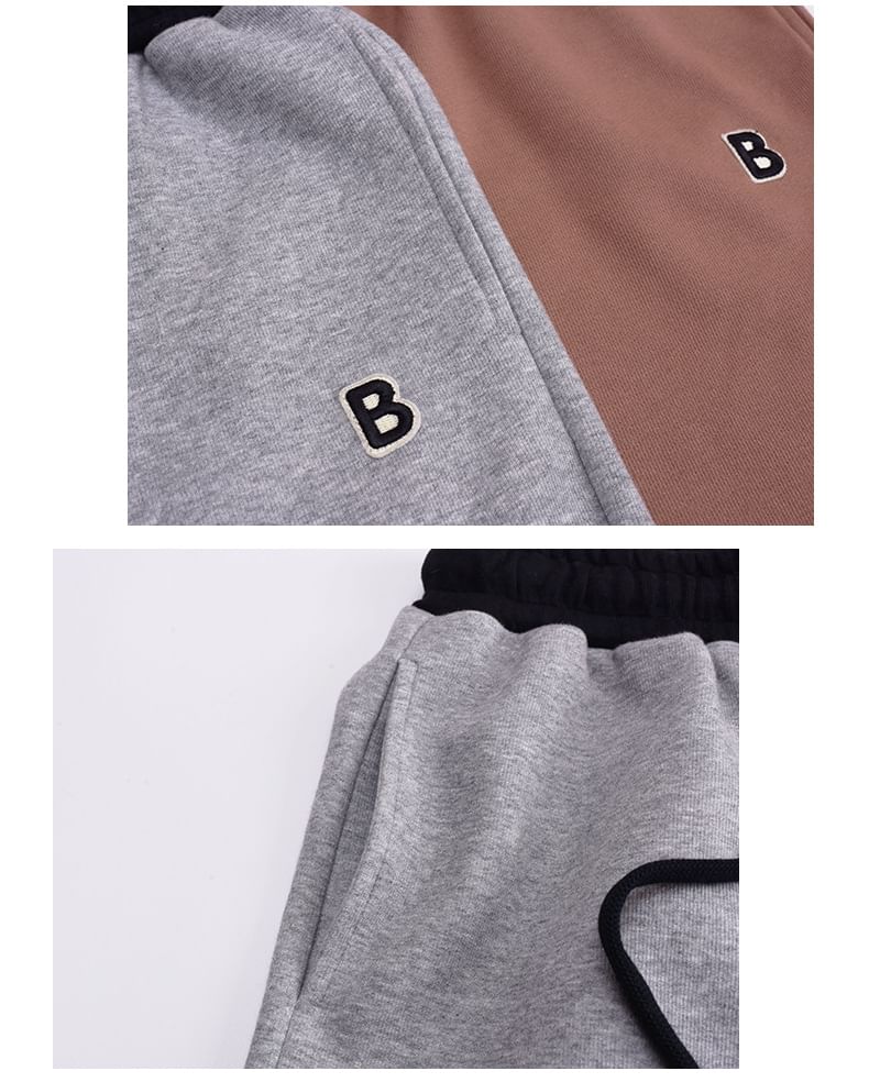 Drawstring Waist Lettering Embroidered Straight Leg Sweatpants