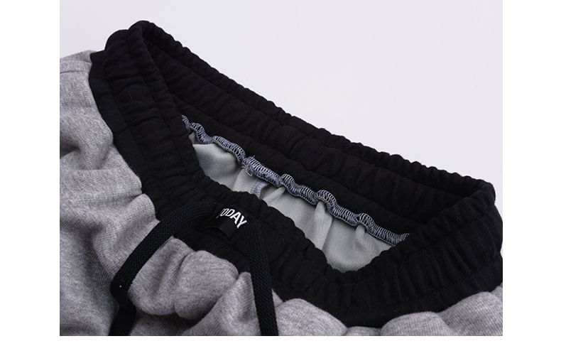 Drawstring Waist Lettering Embroidered Straight Leg Sweatpants