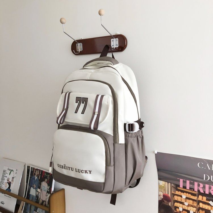 Lettering Nylon Backpack