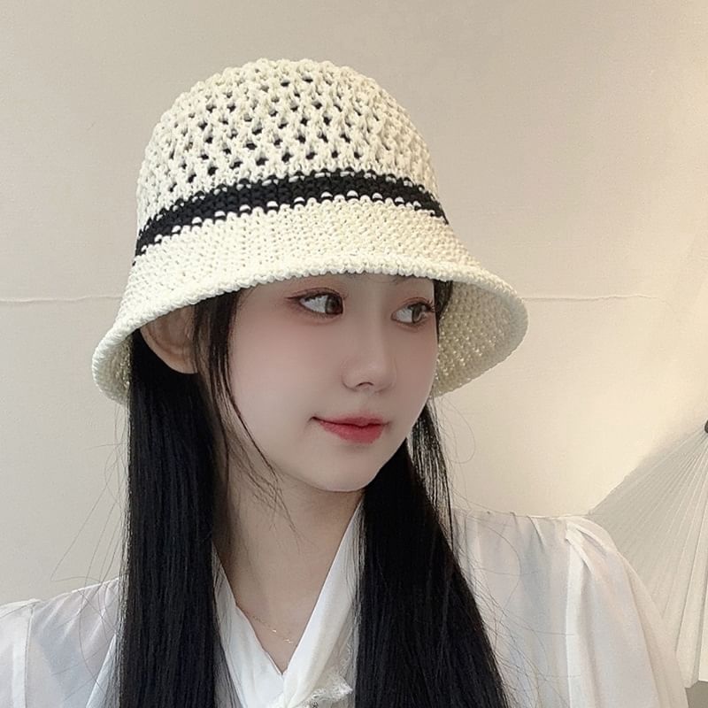 Straw Bucket Hat Foldable