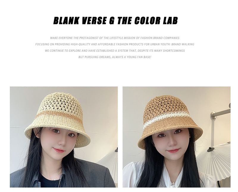 Straw Bucket Hat Foldable