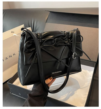 Shoulder Faux Bag Leather Bow