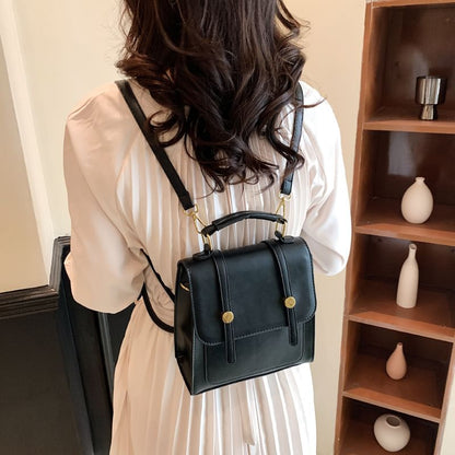 Faux Leather Flap Backpack
