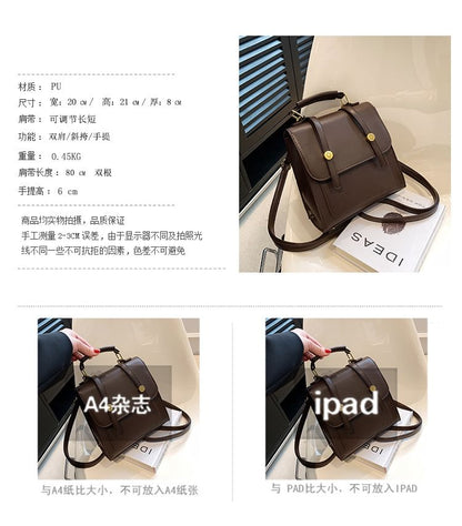 Faux Leather Flap Backpack