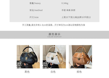 Faux Leather Clasped Crossbody Bag