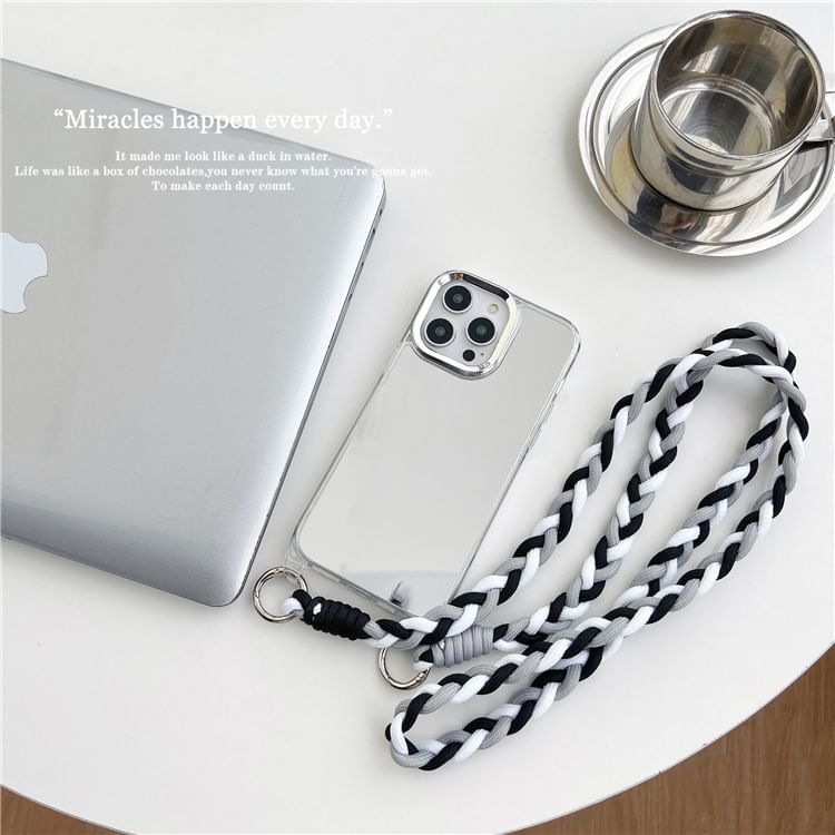 Braided Lanyard Phone Case - iPhone 15 Pro Max / 15 Pro / 15 Plus / 15 / 14 Pro Max / 14 Pro / 14 Plus / 14 / 13 Pro Max / 13 Pro / 13 / 13 mini / 12 Pro Max / 12 Pro / 12 / 12 mini