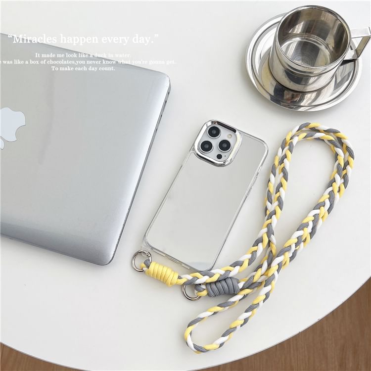 Braided Lanyard Phone Case - iPhone 15 Pro Max / 15 Pro / 15 Plus / 15 / 14 Pro Max / 14 Pro / 14 Plus / 14 / 13 Pro Max / 13 Pro / 13 / 13 mini / 12 Pro Max / 12 Pro / 12 / 12 mini