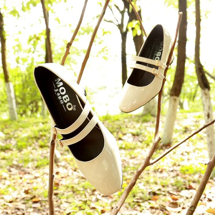 Chunky Heel Double Strap Mary Jane Shoes