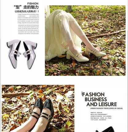 Chunky Heel Double Strap Mary Jane Shoes