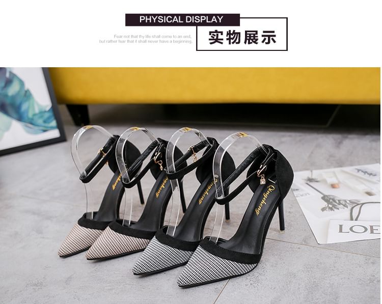 Pointy Stiletto Heel Ankle Strap Sandals
