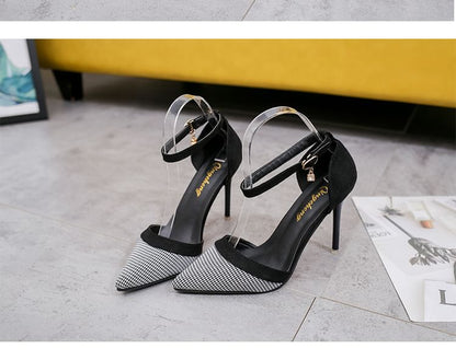 Pointy Stiletto Heel Ankle Strap Sandals