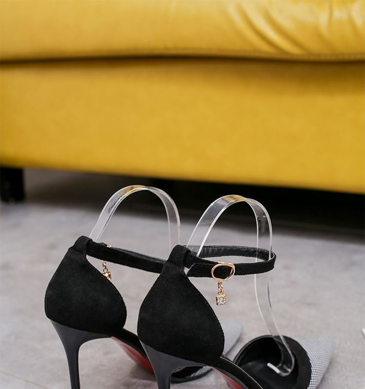 Pointy Stiletto Heel Ankle Strap Sandals