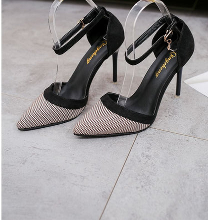 Pointy Stiletto Heel Ankle Strap Sandals