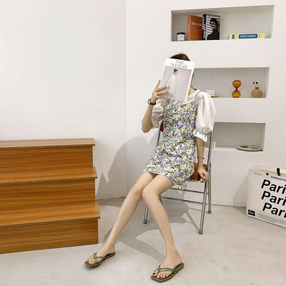 Square-Toe Toe-Loop Slide Sandals