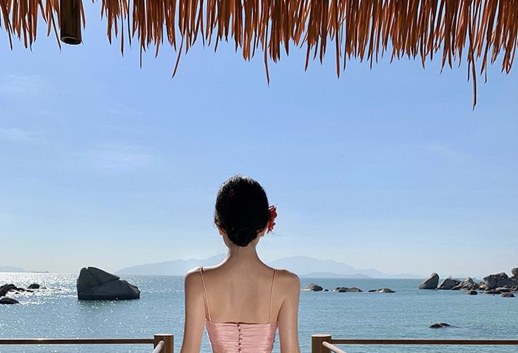 Plain Crop Skirt High + Waist Set: Maxi Camisole Top